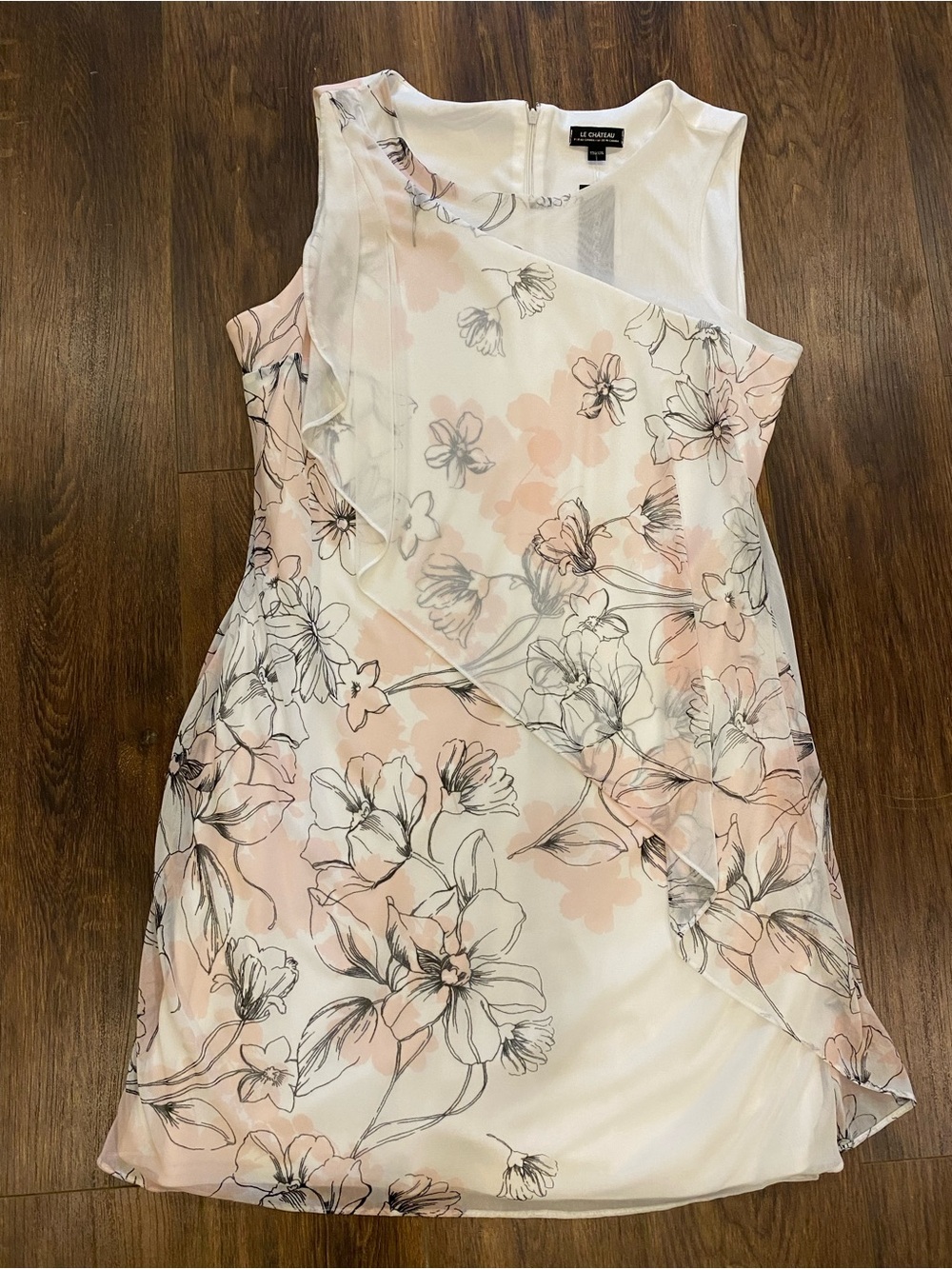 NWT Le Chateau floral dress white and pink XXL